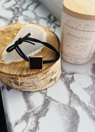 Резинка резинка для волос черный квадрат