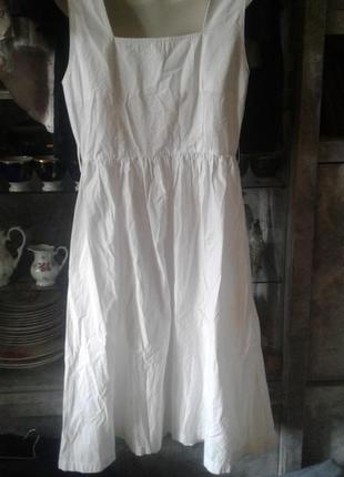 Шикарное белое котоновое платье4 фото