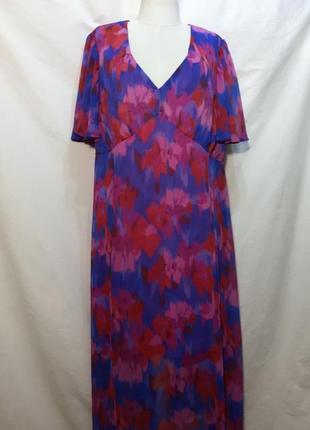 Женское длинное яркое летнее платье, шифоновое плаття1 фото