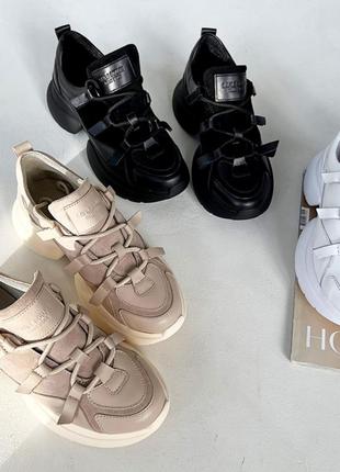 Кроссовки женские из натуральной кожи и замши