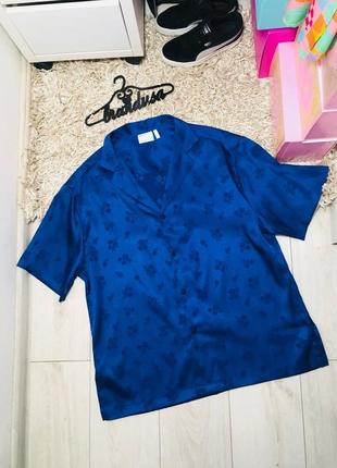 Кобальтово-синяя жаккардовая рубашка для боулинга asos design s8 фото