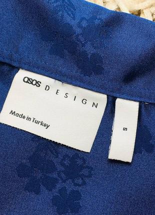 Кобальтово-синяя жаккардовая рубашка для боулинга asos design s5 фото