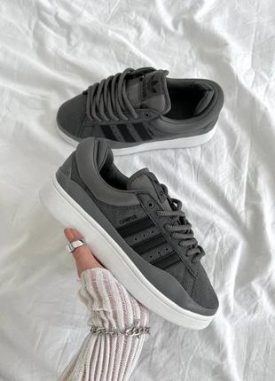 Кроссовки серые адидас adidas campus x bad bunny graphite3 фото