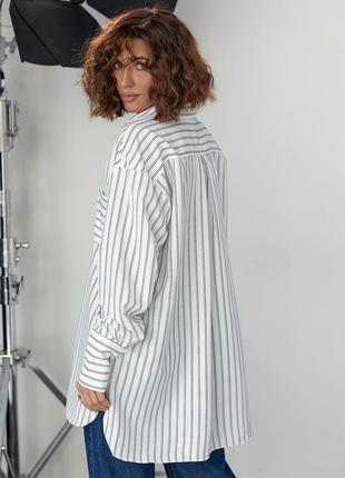 Подовжена сорочка oversize у смужку2 фото