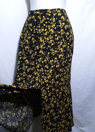 100% вискоза женская длинная летняя юбка, натуральная юбка в яркий мелкий цветок