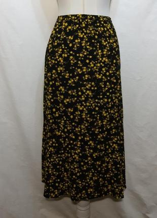 100% вискоза женская длинная летняя юбка, натуральная юбка в яркий мелкий цветок3 фото