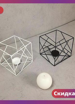 Подсвечник в стиле лофт "куб", подсвечник метал "loft" 9.5х9.5х9.5см "ax"