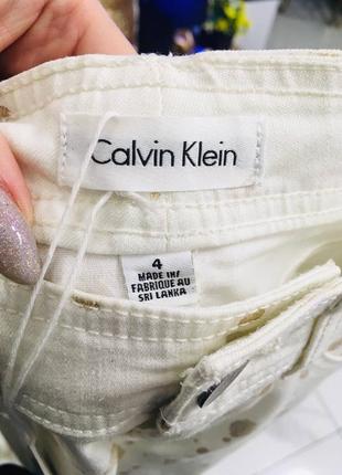 Оригинальные белые джинсы скинни с фольгированным принтом calvin klein6 фото