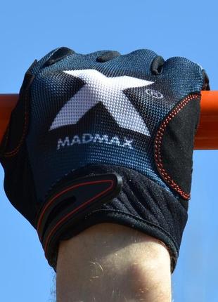 Рукавички для фітнесу madmax mxg-102 x gloves black/grey/white s9 фото