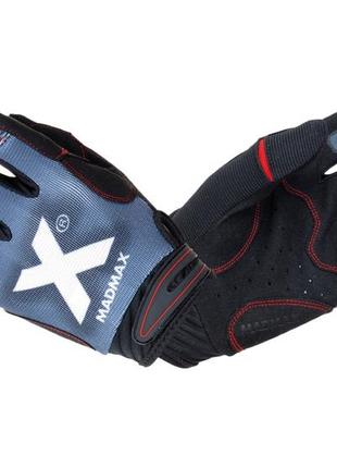 Рукавички для фітнесу madmax mxg-102 x gloves black/grey/white s1 фото