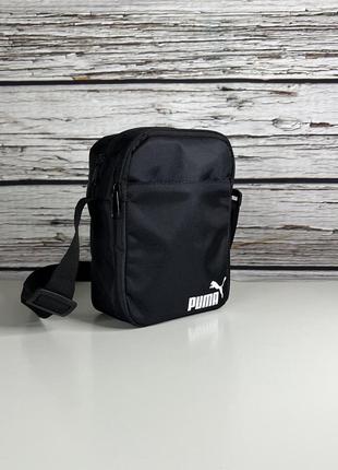 Сумка puma черного цвета / мужская спортивная сумка через плечо пума / барсетка puma4 фото