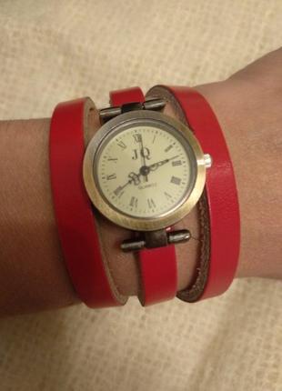 Часы jq с кожаным ремешком-браслетом