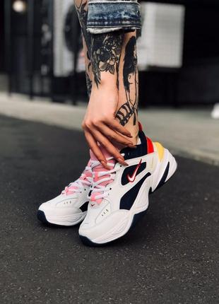 Кроссовки nike m2k tekno yellow blue red3 фото