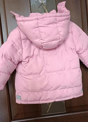 Теплая куртка на девочку 3-4 года (на флисе), рост 98-104 см, курточка2 фото