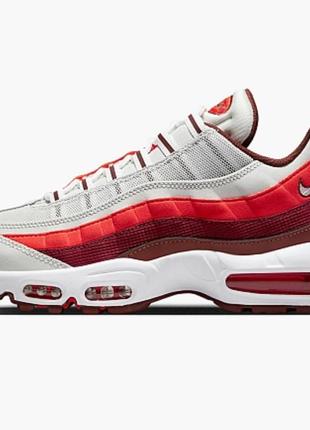 Nike air max 95 white and red кроссовки