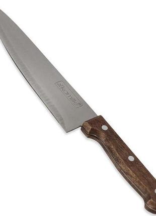 Нож кухонный kamille eco force "шеф-повар" 20см с деревянной ручкой