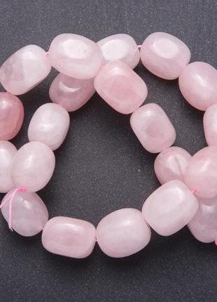 Намистини з натурального каменю рожевий кварц