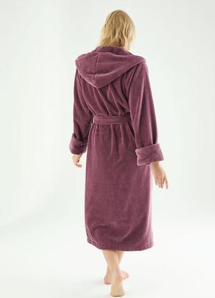 Банный халат женский махровый с капюшоном теплый однотонный домашний, халат махровый женский банный пушистый9 фото