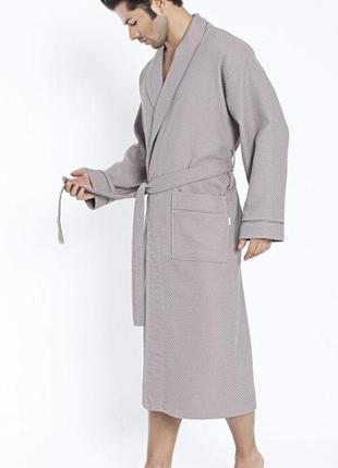 Халат чоловічий натуральний, чоловічий халат бавовняний nusa 22655 сірий xl5 фото