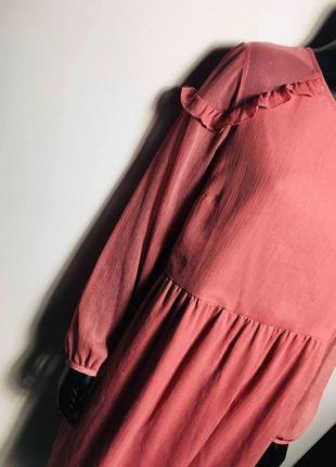 Новое пудровое розовое платье оборки люрекс simply be5 фото