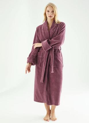 Халат для женщин фуксия теплый махровый однотонный домашний, халат махровый женский банный пушистый с поясом s3 фото