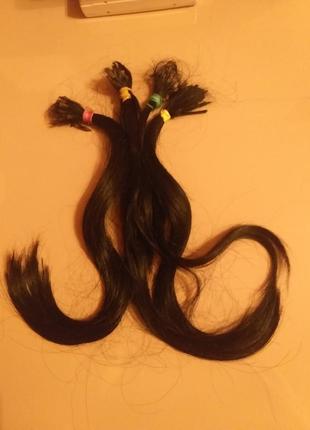 Натуральные волосы для наращивания ( комплект) длина 35см,50 грам1 фото