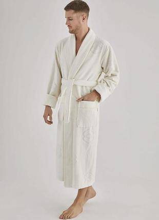 Халаты банные мужские, мужской халат nusa 1360 кремовый xl2 фото