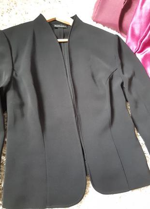 Стильный базовый черный легкий жакет/пиджак ,франция, р. 42-444 фото
