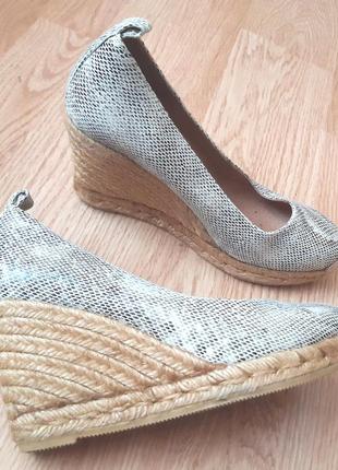 Сірі плетені туфлі gaino espadrilles р38 шкіра