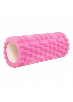 Массажный антицеллюлитный валик ролл для массажа, для фитнеса, для йоги deepmass 25 pro pink
