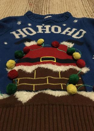 Прикольный новогодний свитер свитерок с сантой от f&f