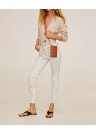 Брюки лосины скини в полоску mango