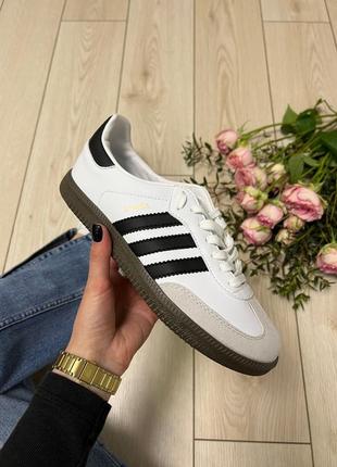 Adidas samba white black2 фото