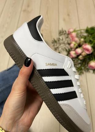 Adidas samba white black6 фото