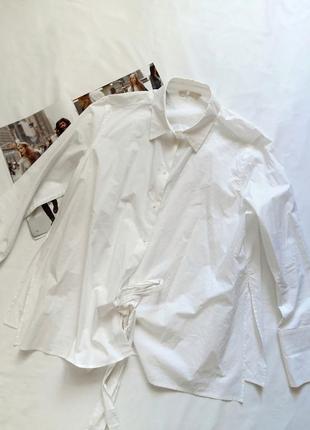 Белая рубашка с завязкой внизу h&m3 фото