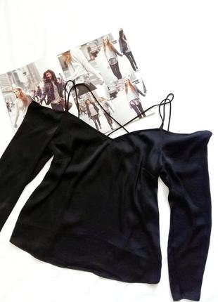 Черная блуза со спущенными рукавами h&m2 фото
