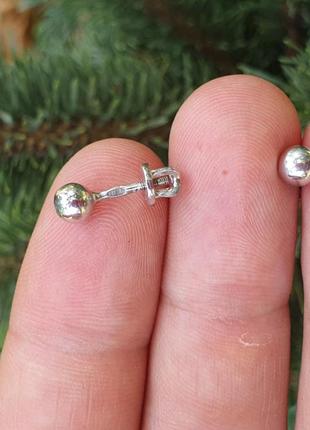 Пусеты шарики из серебра