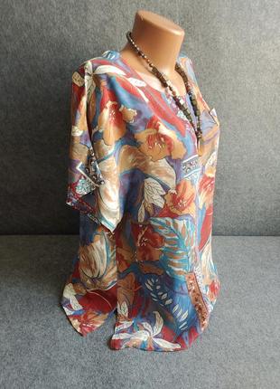 Легкая цветная блуза из вискозы 46-48 размера2 фото
