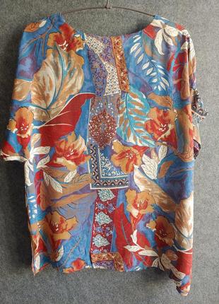 Легкая цветная блуза из вискозы 46-48 размера6 фото