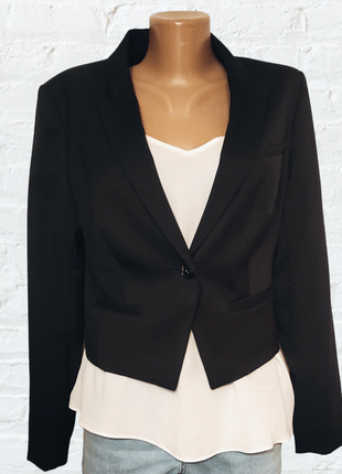 Женский укороченный черный жакет пиджак h&amp;m3 фото