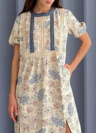 Платье из льняной ткани5 фото