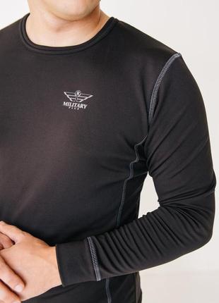 Термобелье мужское зимнее флисовое спортивное черное / набор термобелья флисовый костюм10 фото