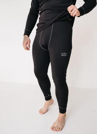 Термобелье мужское зимнее флисовое спортивное черное / набор термобелья флисовый костюм8 фото