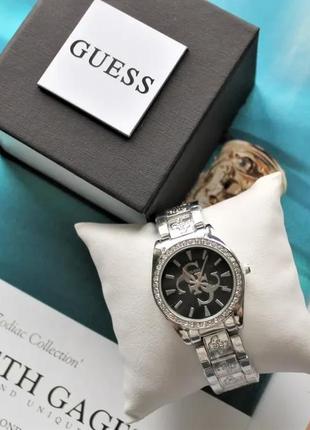 Жіночі наручні годинники guess silver&black1 фото