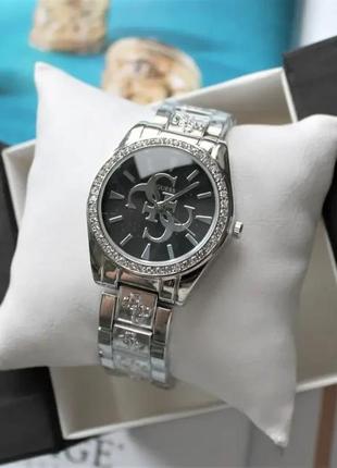 Жіночі наручні годинники guess silver&black6 фото
