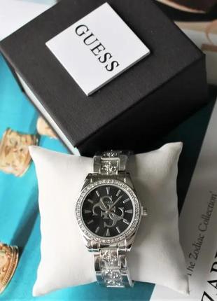 Жіночі наручні годинники guess silver&black2 фото