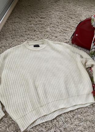 Стильный белый/молочный свитер оверсайз,even &odd,pl-xl6 фото