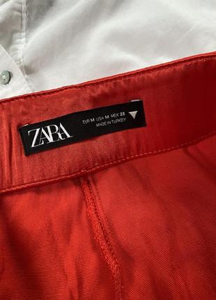 Шикарные красные широкие атласные штаны ,zara,p.s-m5 фото