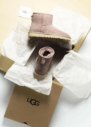 Женские кроссовки "ugg classic mini suede pink"4 фото