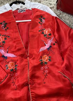 Шелковый кардиган с вышивкой в азиатском стиле ,р.s-m4 фото